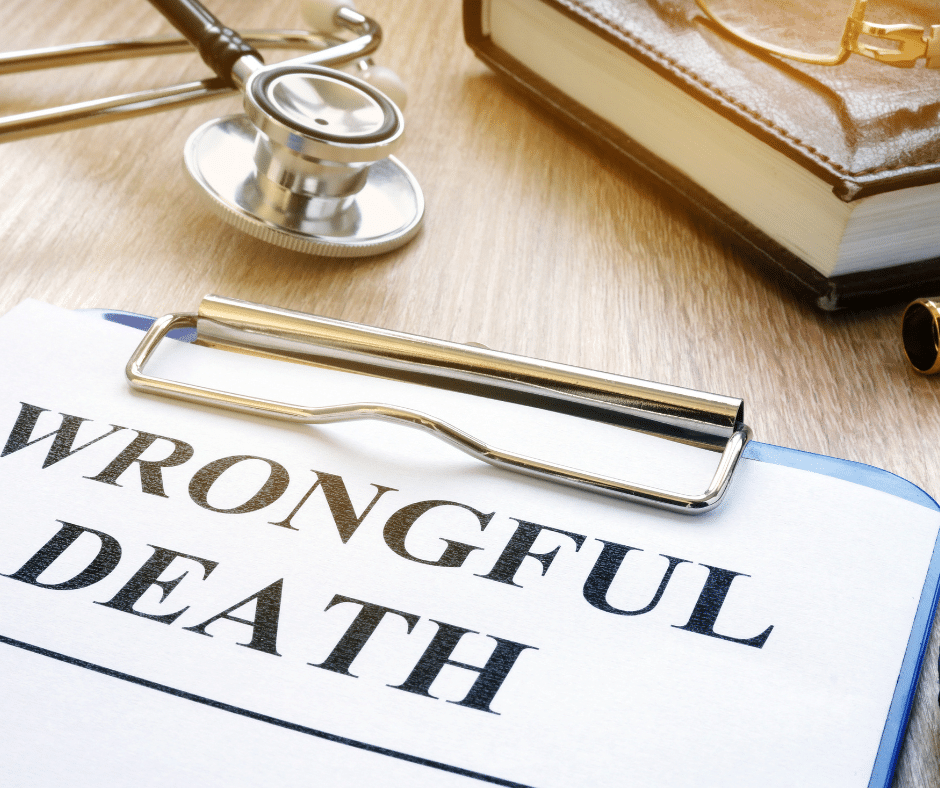 Document with the headline 'Wrongful Death,' highlighting Semenza Law's expertise in wrongful death legal cases.